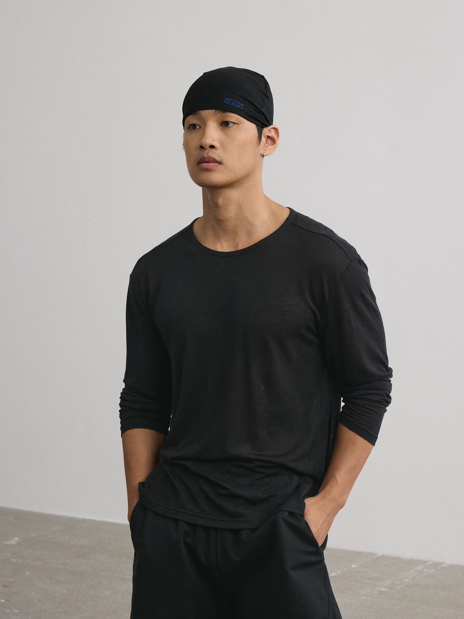 AFTERGLOW Ultra-Thin Linen Off-Shoulder Long-Sleeve Top