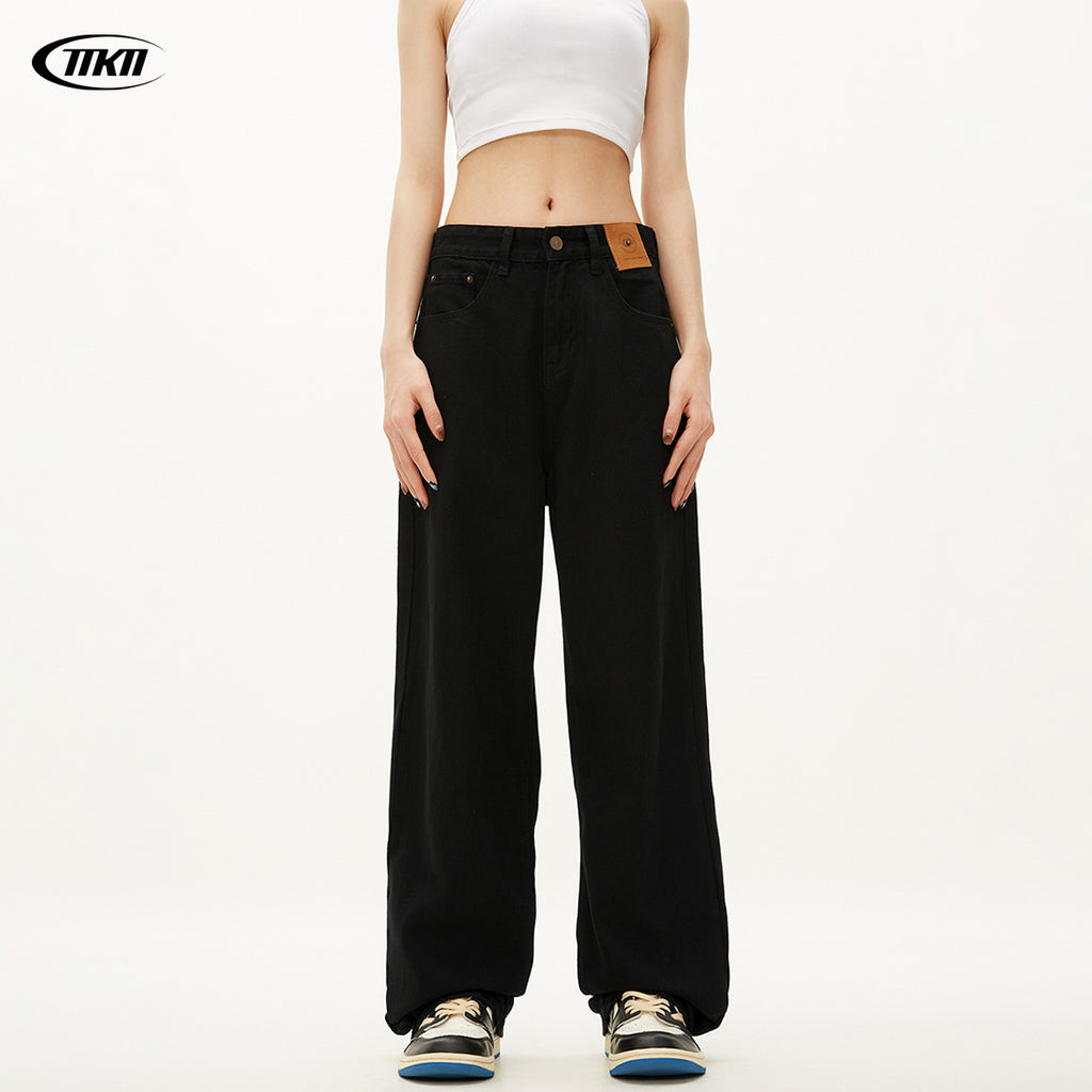 11KN Thin Slim Straight Pants Oversize Drape Jeans