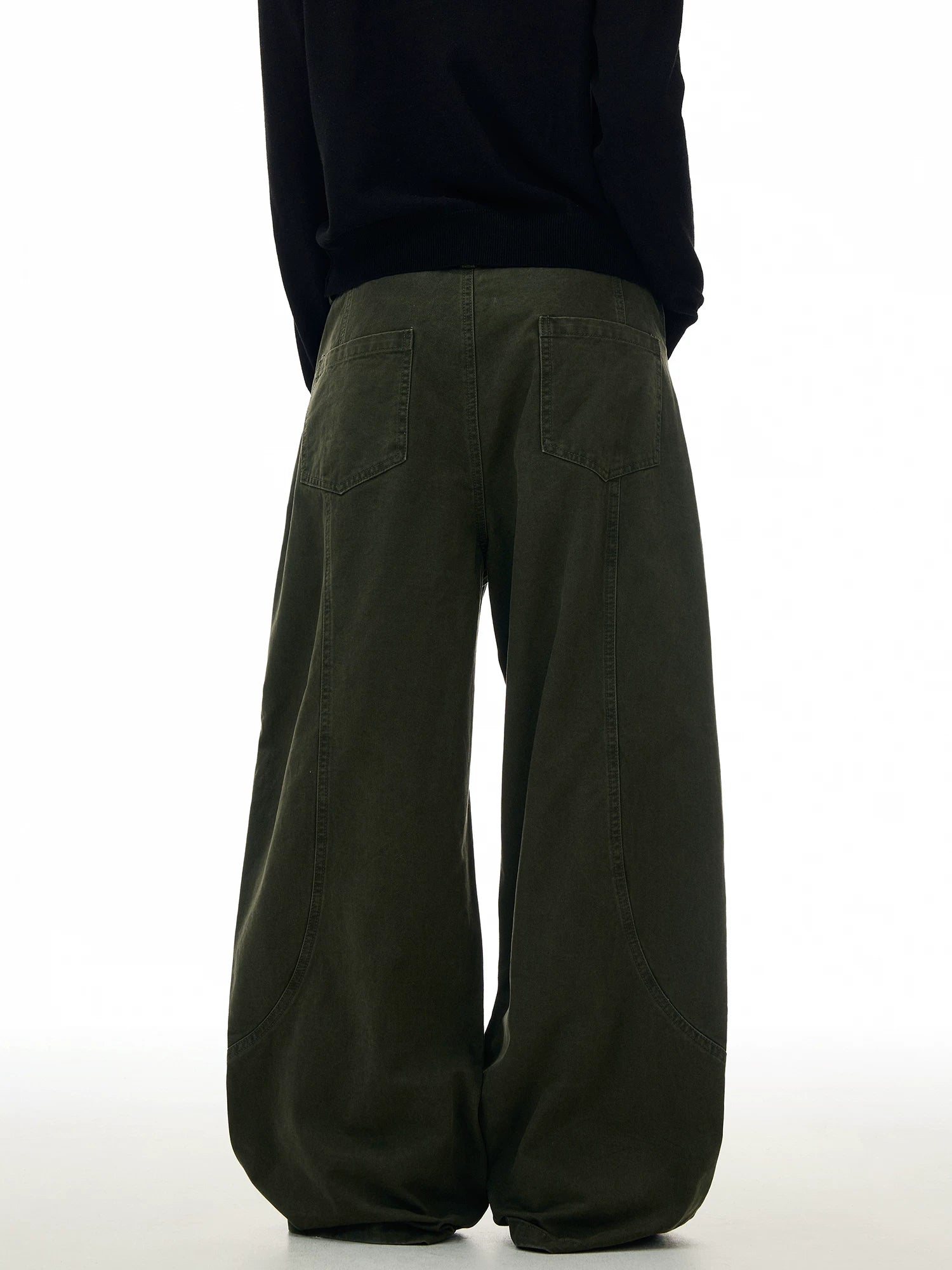 TRUQUEST Vintage Pleated Loose-fitting Wide-leg Cargo Pants