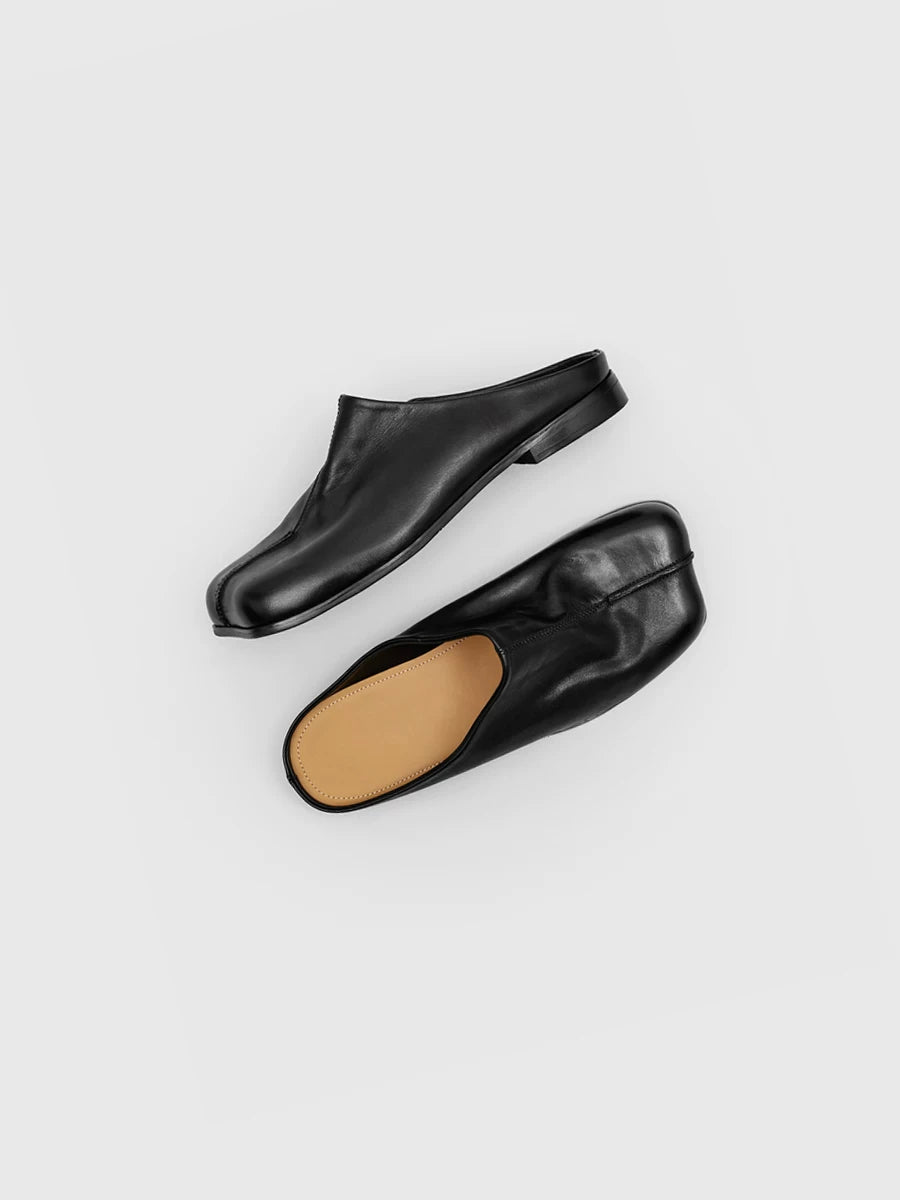 RZAAZ Brushed Horse Leather Square-Toe Slip-On Mule