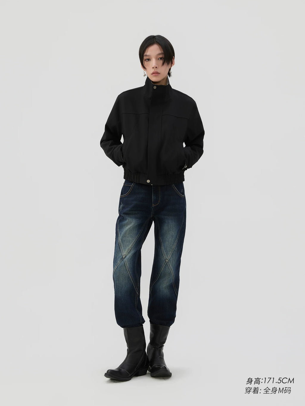 Sameuoo Plaid Stitching Casual Short Jacket