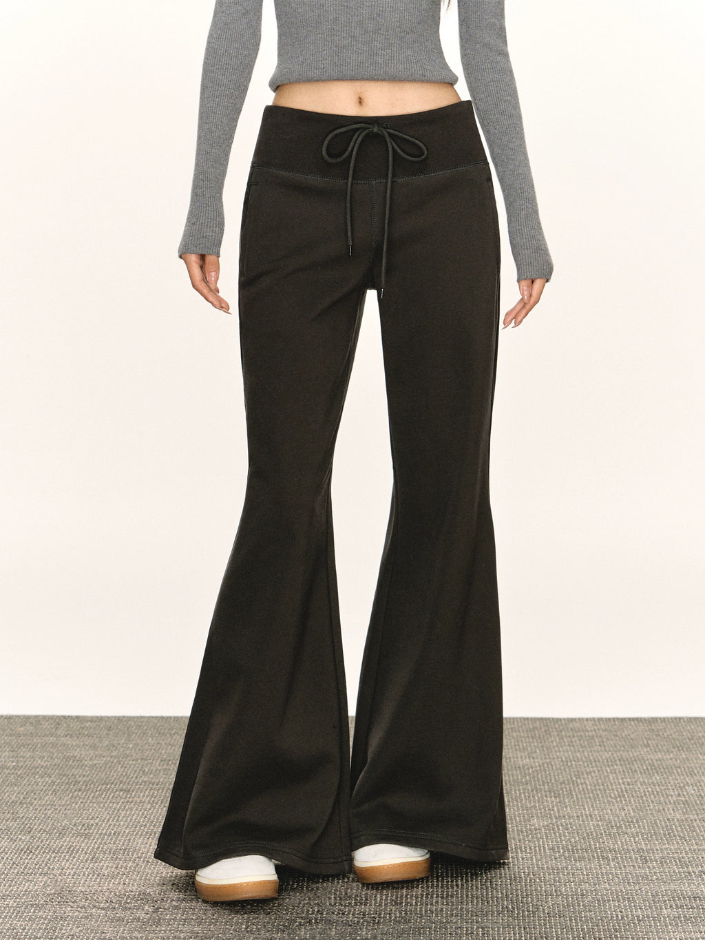 Ariseism Vintage Wide Waist Wide Leg Flared Casual Pants