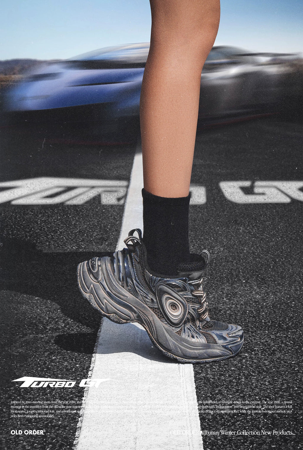 OLD ORDER Distressed Leather Platform Chunky Sneaker