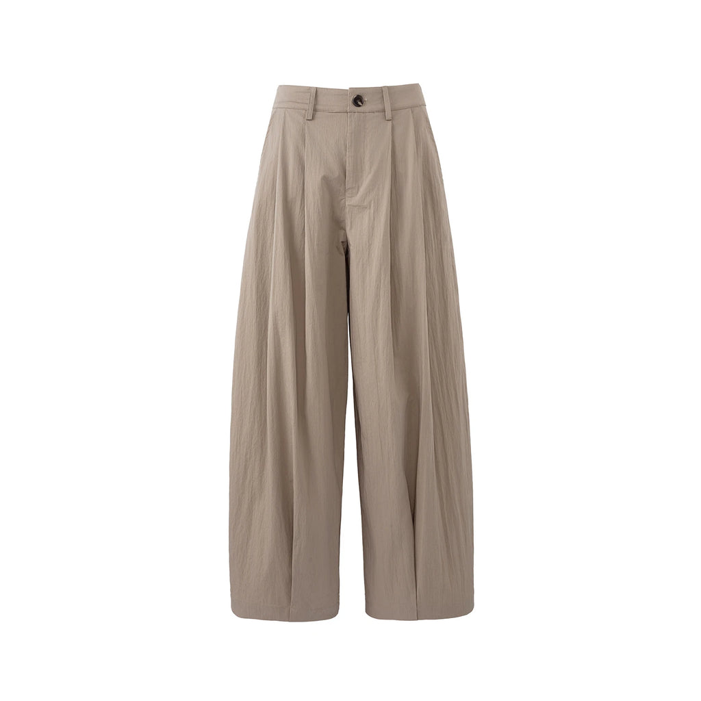 MoodBerry Pleated High-Waist Wide-Leg Pants