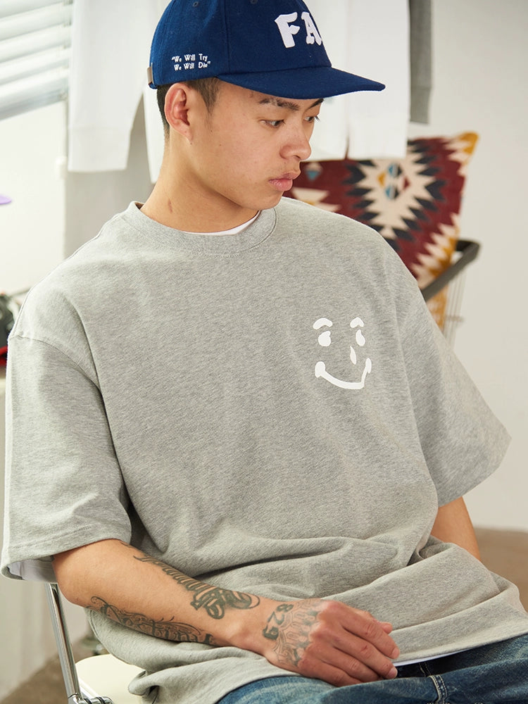 Battles Smiley Print Casual Tee