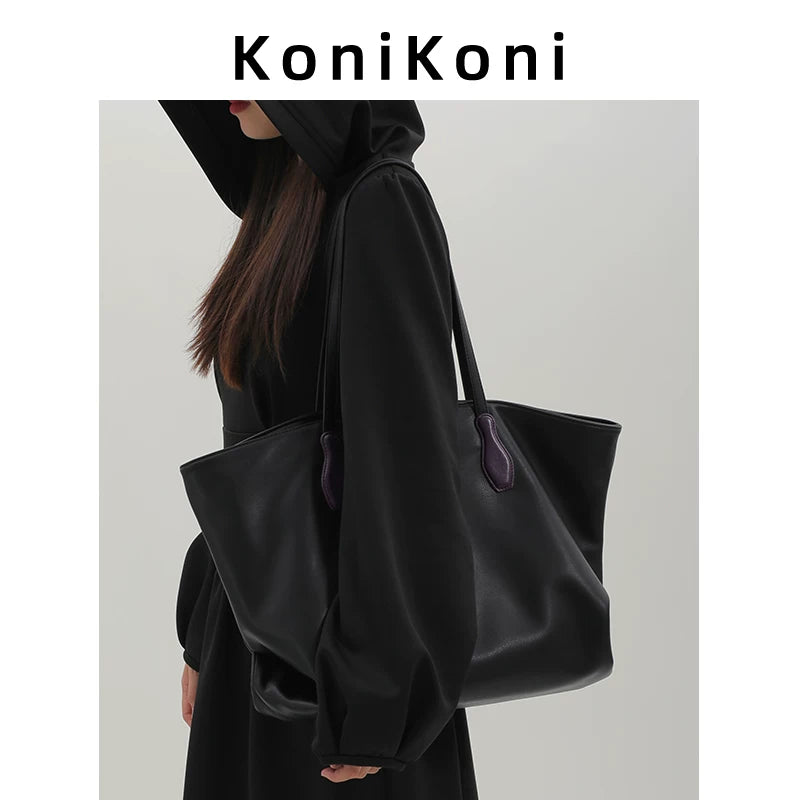 KoniKoni Niche Large Capacity Premium Textured Shoulder Bag
