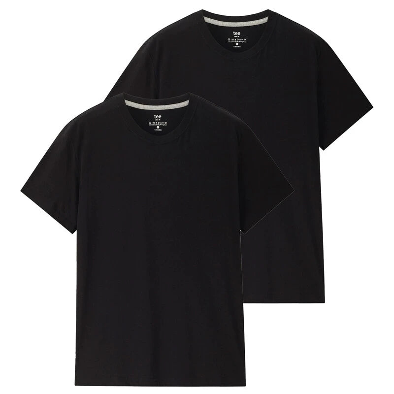 Giordano -Pack Solid Cotton Crew Neck Tee