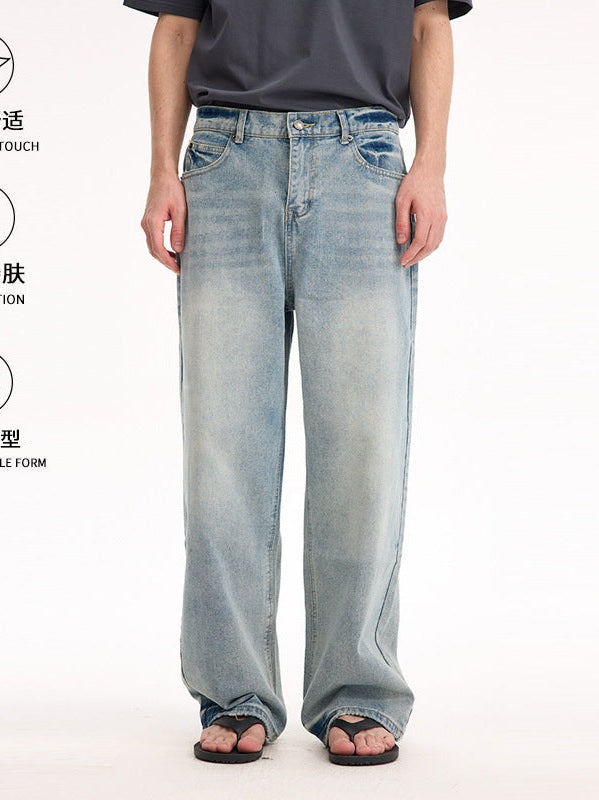 UNF medieval classic versatile CleanFit washed old straight jeans