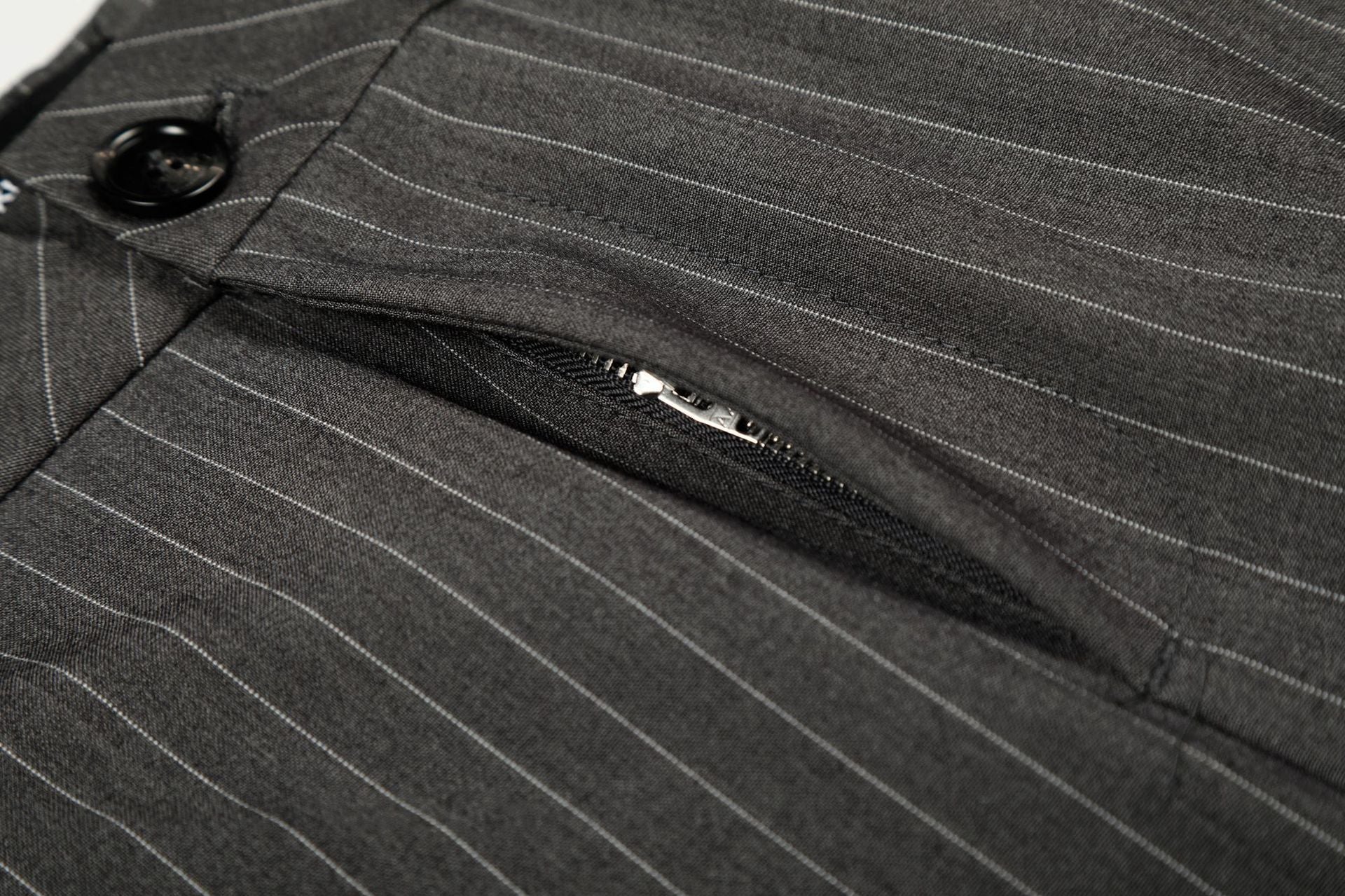 11KN Money Vertical Stripe Pleated Wide-Leg Trousers