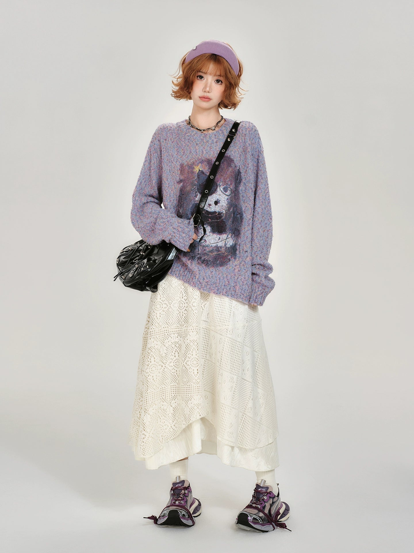 Girlyhalo Vintage Irregular Patchwork Lace Skirt