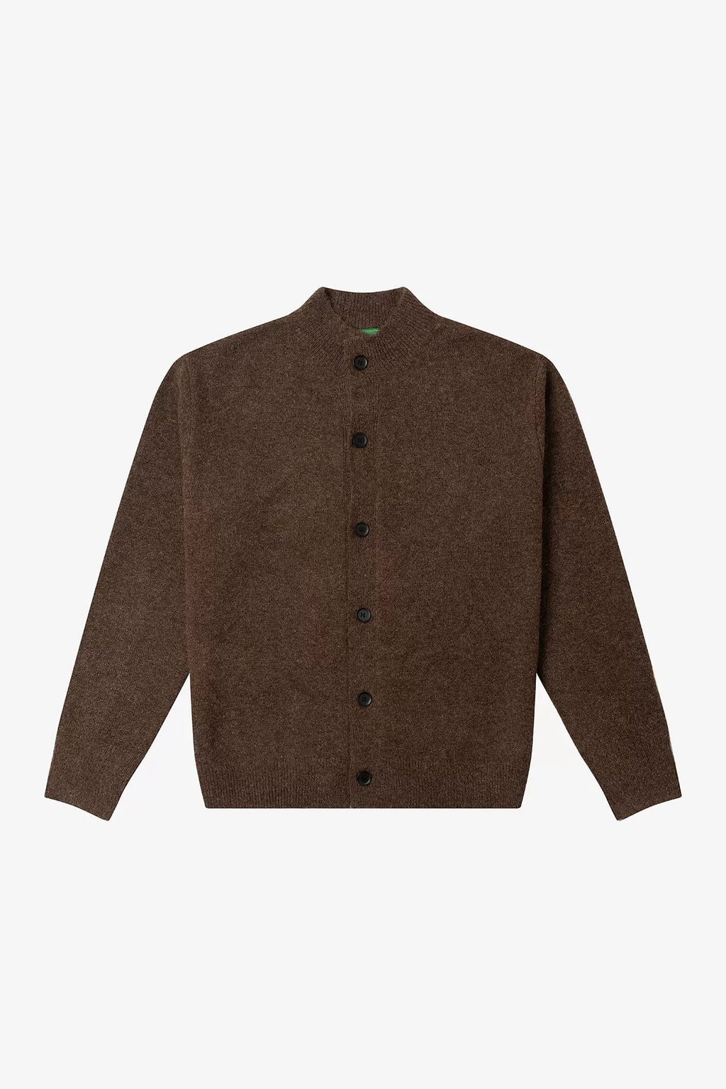 NO LOGO Wool-Blend Stand Collar Button-Up Cardigan