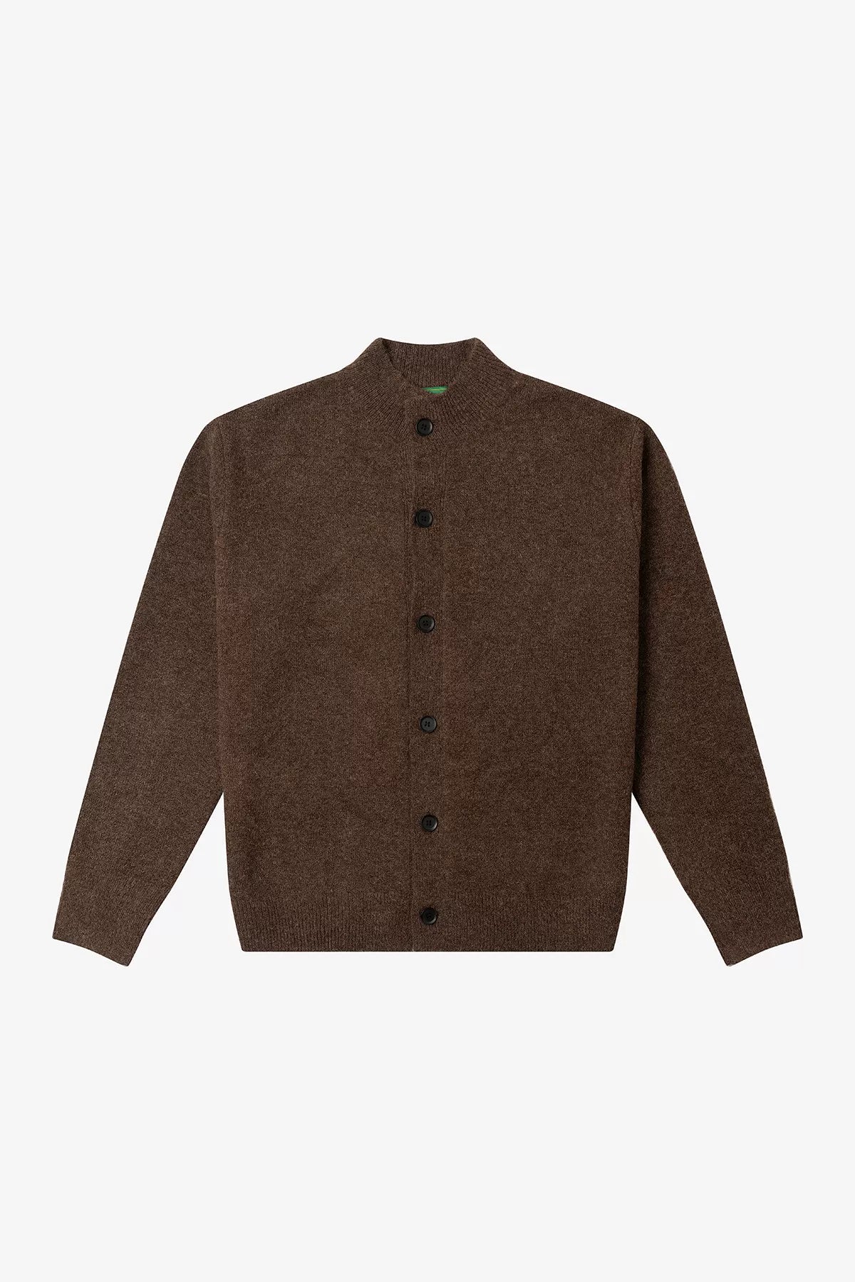 NO LOGO Wool-Blend Stand Collar Button-Up Cardigan
