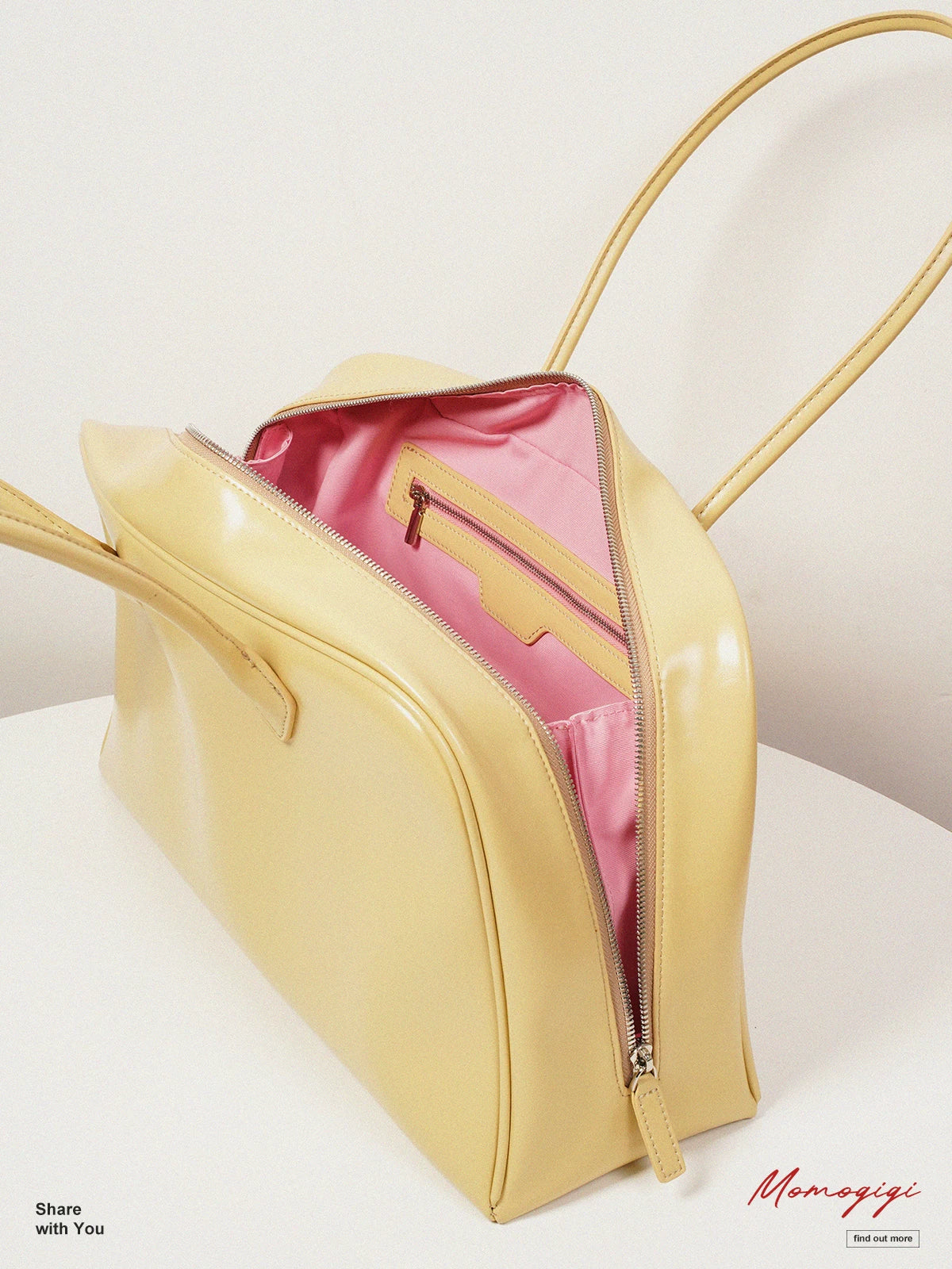 Momogigi Retro Cowhide Large Capacity Lazy Tote Bag
