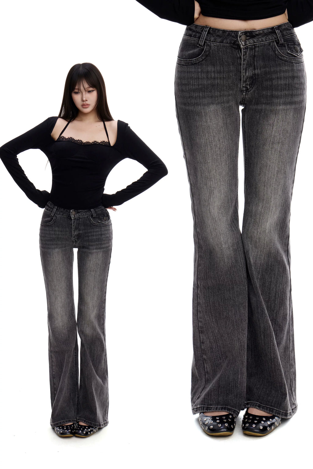 WITHMIN Straight Casual Versatile Low-rise Slim Jeans