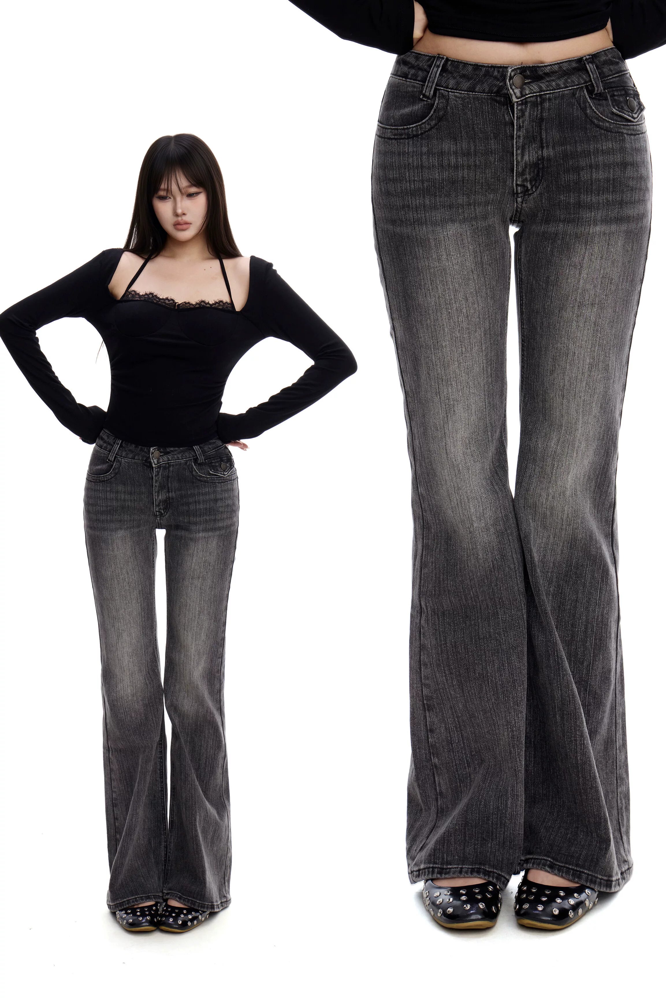 WITHMIN Straight Casual Versatile Low-rise Slim Jeans