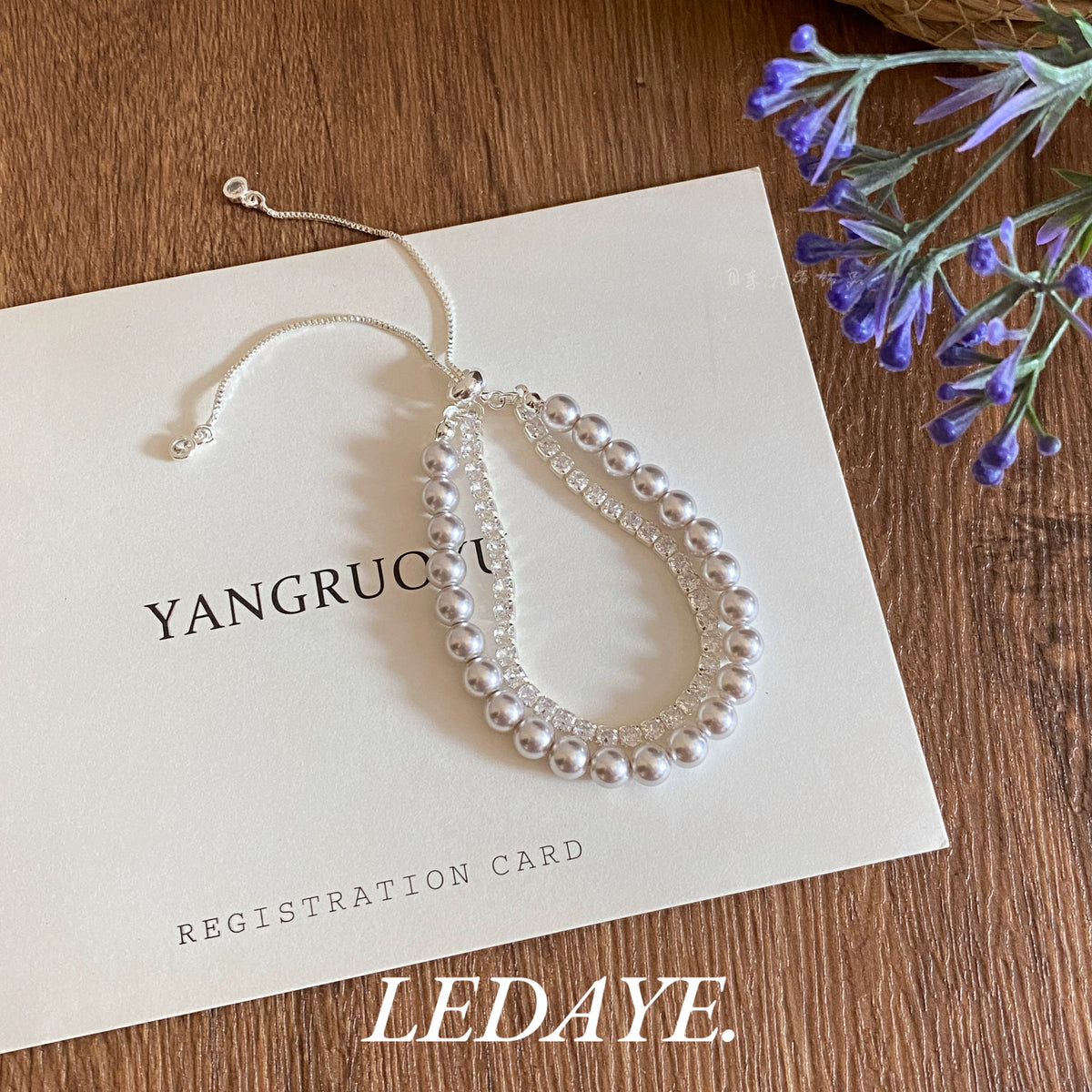 LIDAYE Pearl Double-Layer Zirconia Bracelet
