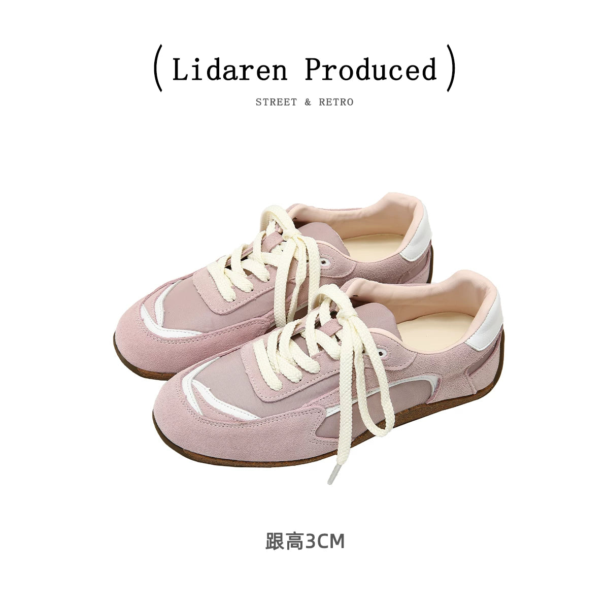Lidaren Produced Suede Lace-Up Thick Sole Training Sneaker