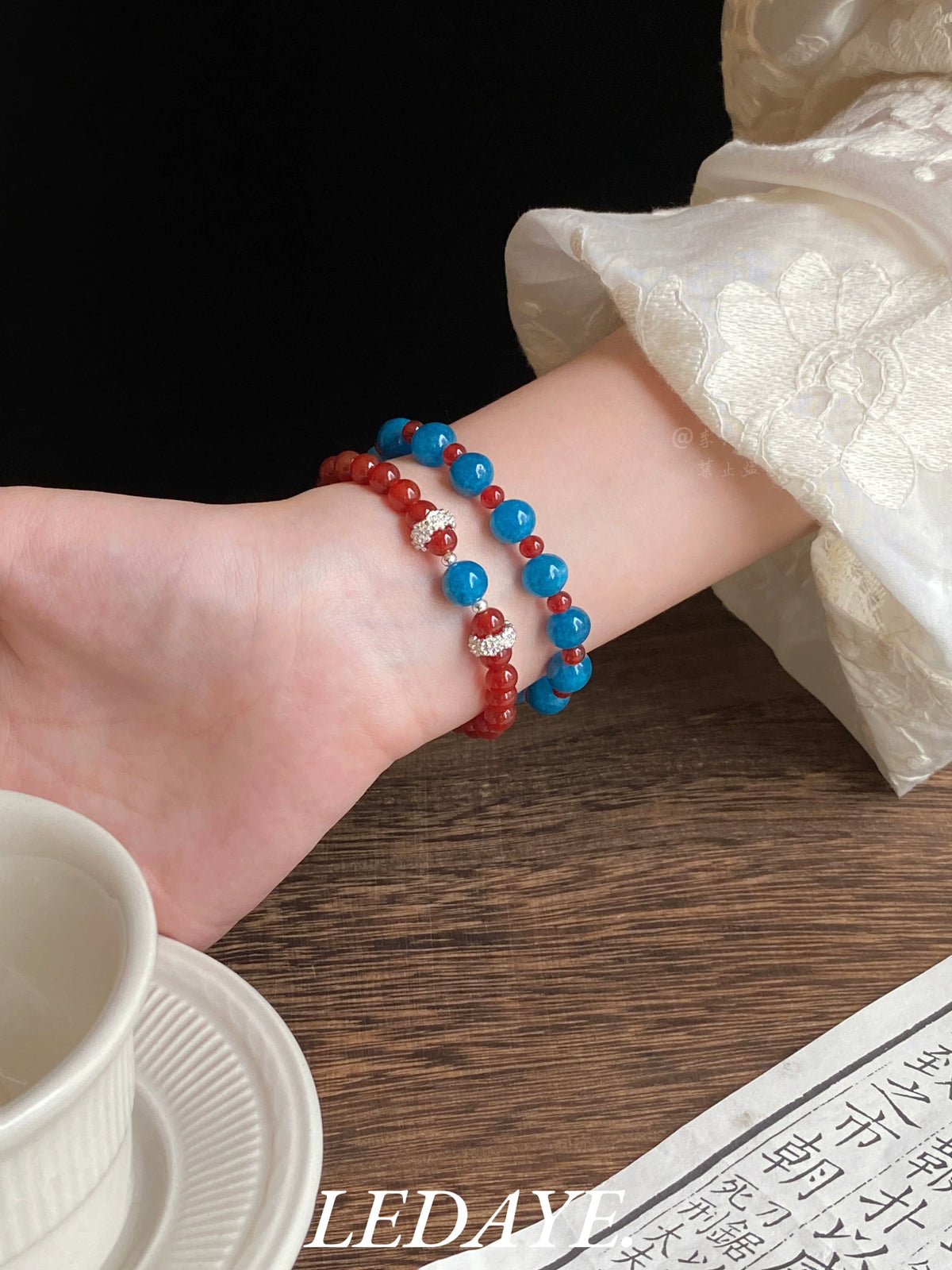 LIDAYE Red Agate Layered Bracelet