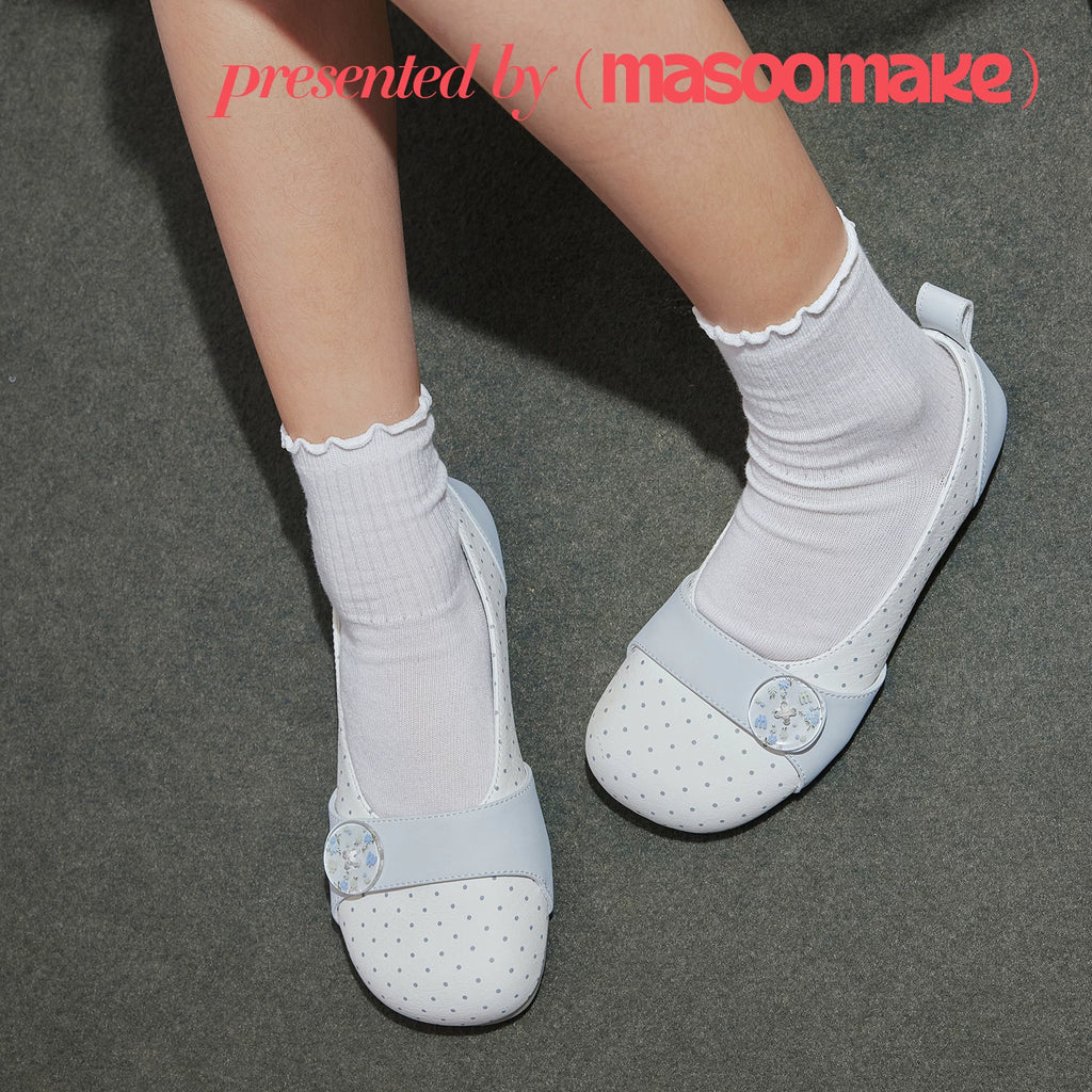 MASOOMAKE Polka Dot Leather Slip-On Mary Jane