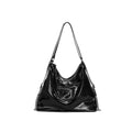JELLY TOYBOY Black Faux Leather Zip-Top Crossbody Tote