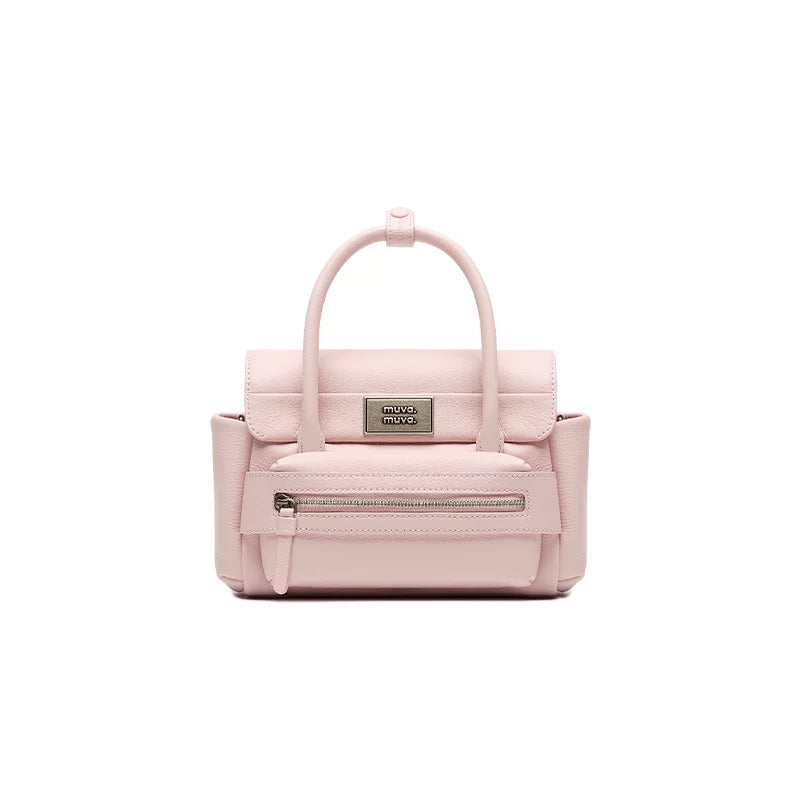 muva. Leather Zip-Top Square Crossbody Bag