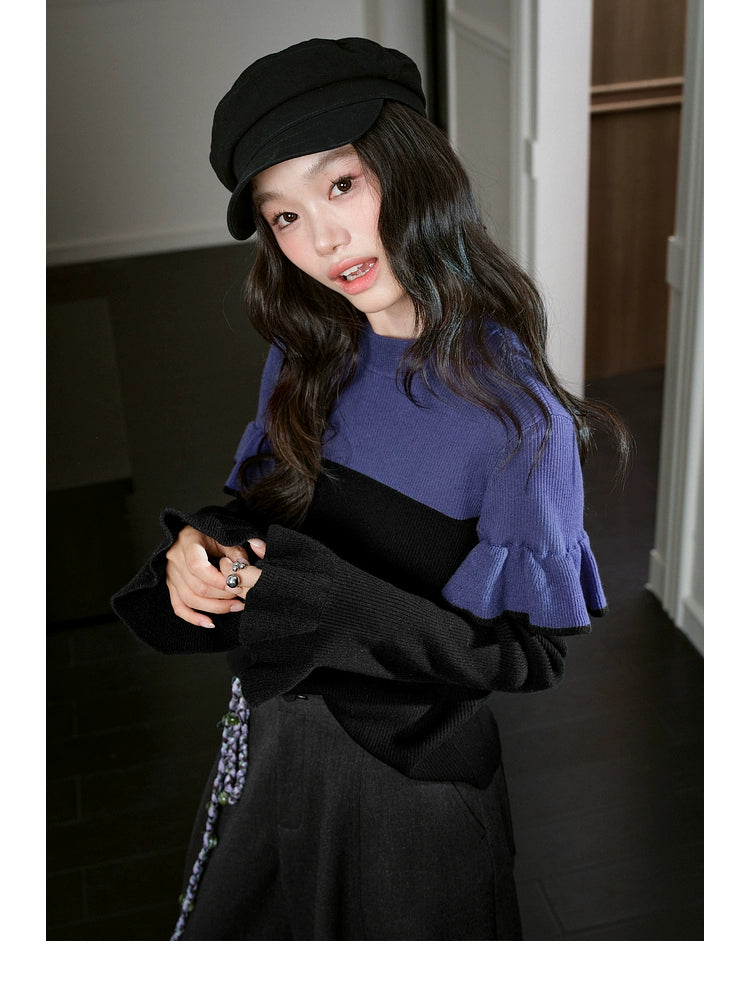 Kuose Semi-turtleneck Slim Bottom Sweater Knit