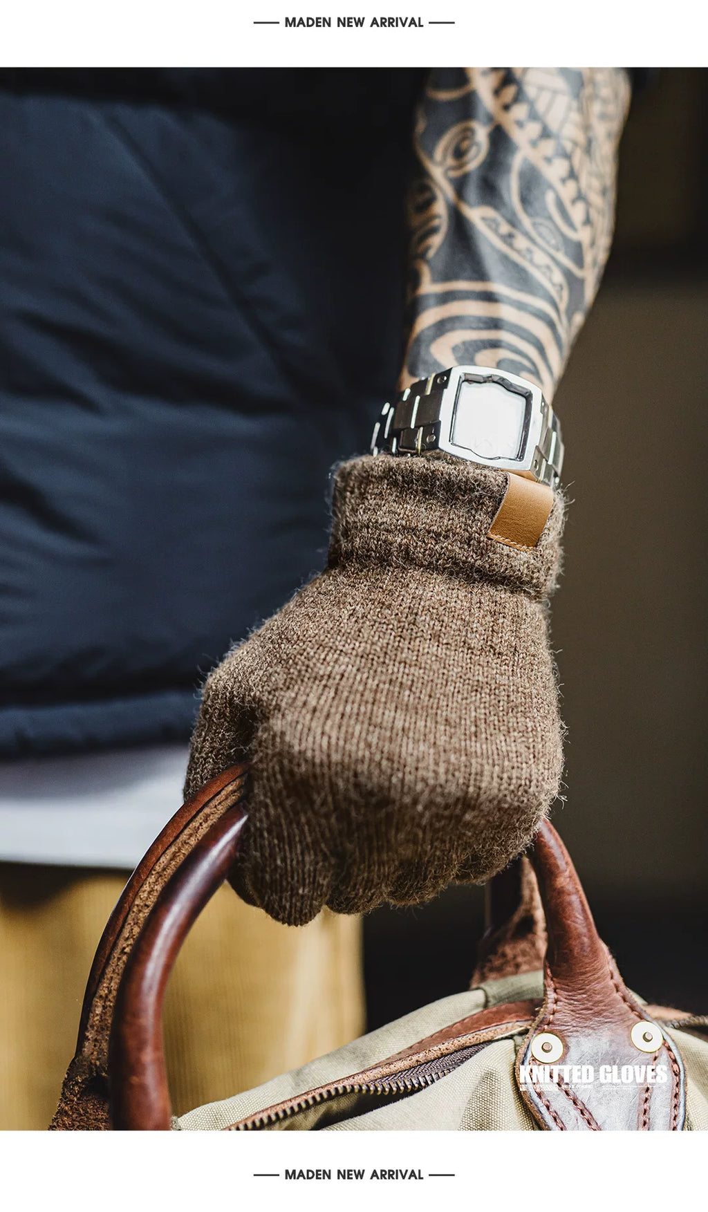 Maden Arctic Fleece Thickened Cold-proof Split Finger Touch Screen Gloves