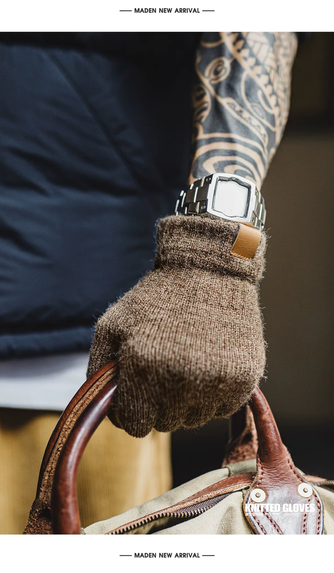 Maden Arctic Fleece Thickened Cold-proof Split Finger Touch Screen Gloves