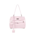 JANDRESS Pink Faux Leather Lock-Top Backpack