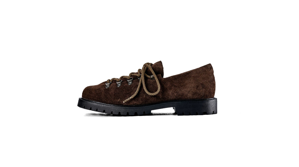 TERRAKOO Suede Lace-Up Round-Toe Derby