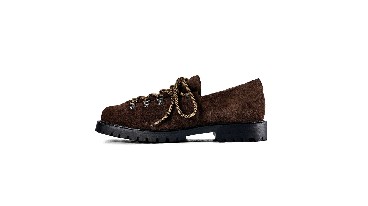 TERRAKOO Suede Lace-Up Round-Toe Derby