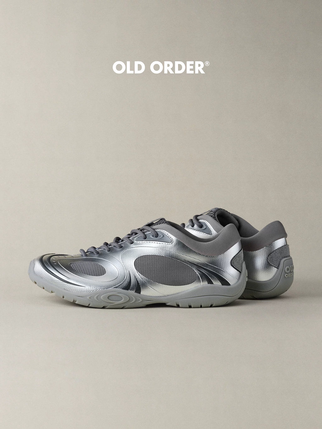 OLD ORDER Shiny Silver Breathable Running Shoe