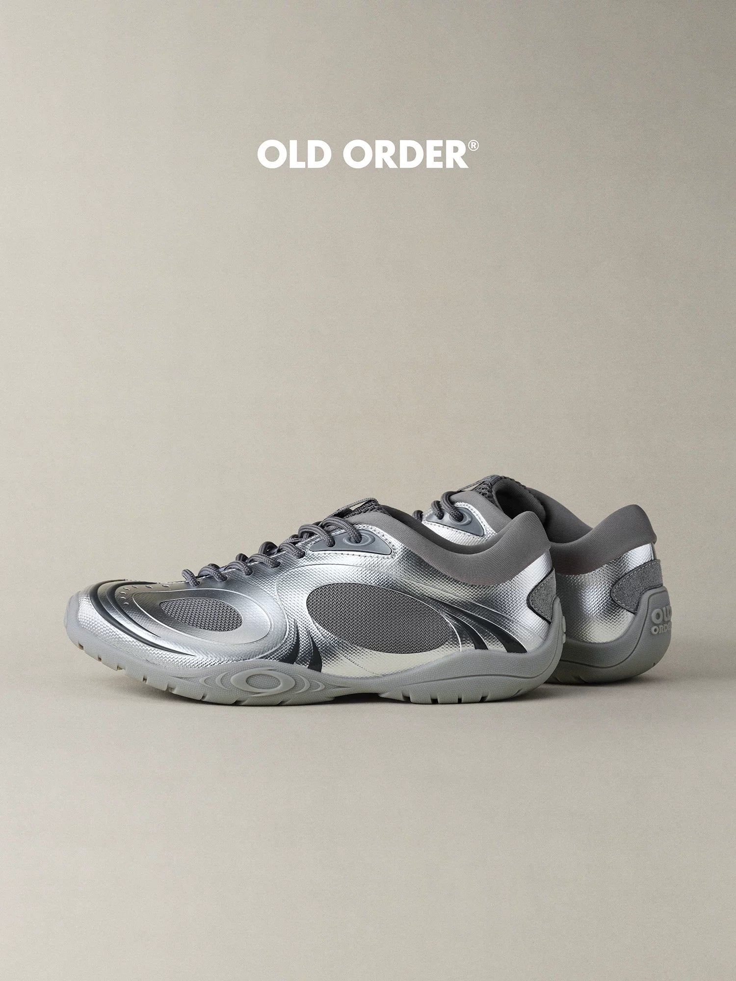 OLD ORDER Shiny Silver Breathable Running Shoe