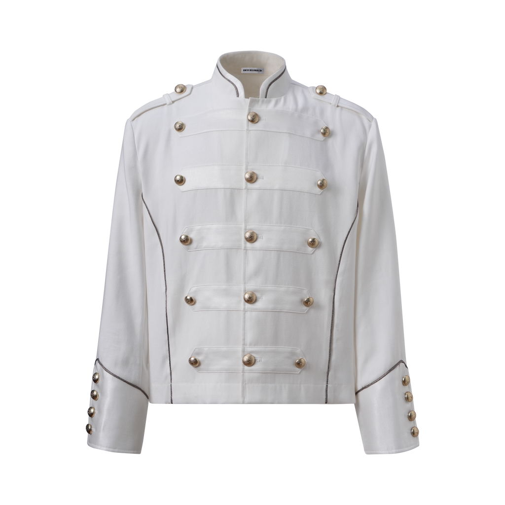 INTERLINKED Wrinkle-Resistant Slim Fit Stand Collar Jacket
