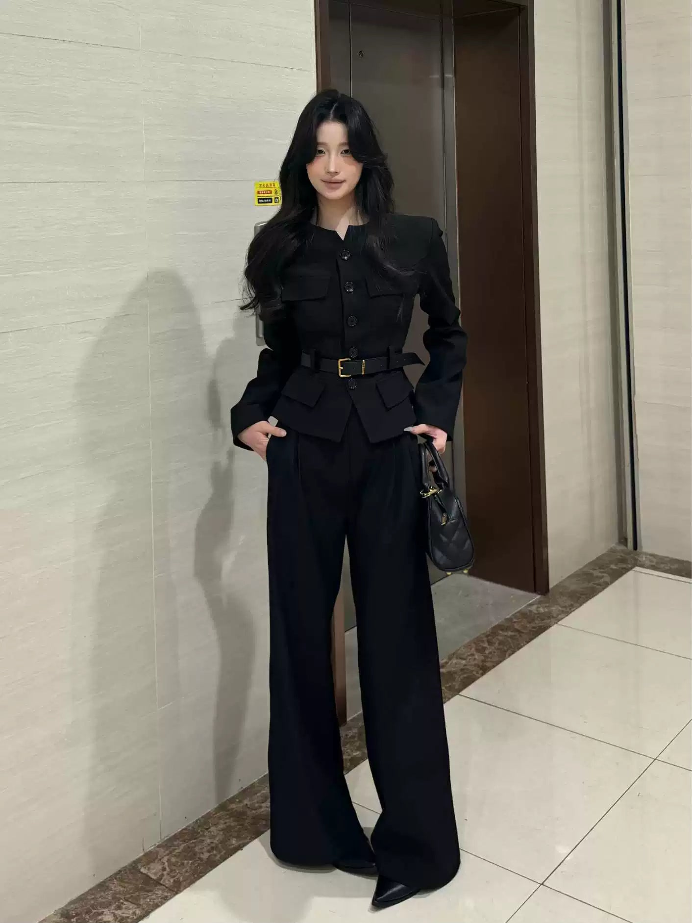 PANPANSTUDIO Commuter Suit Wide-leg Pants Set