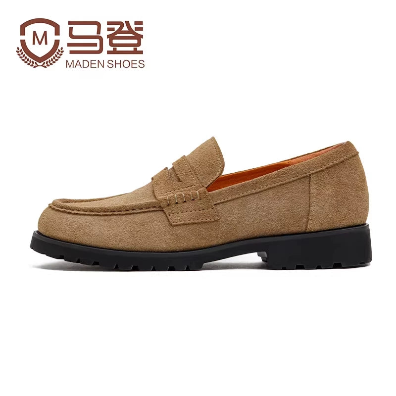 Maden Retro Heightening Casual Leather Shoes