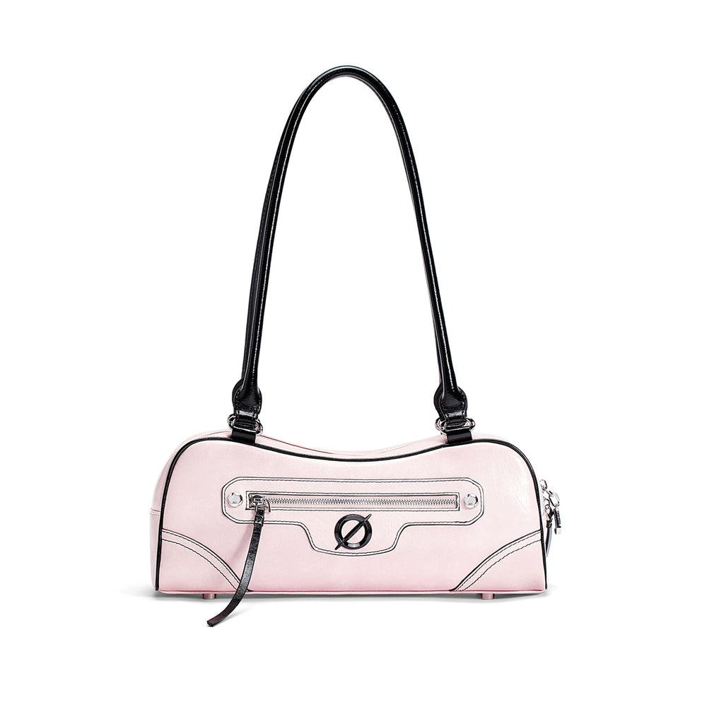 JELLY TOYBOY Pink Faux Leather Zip-Top Underarm Bag