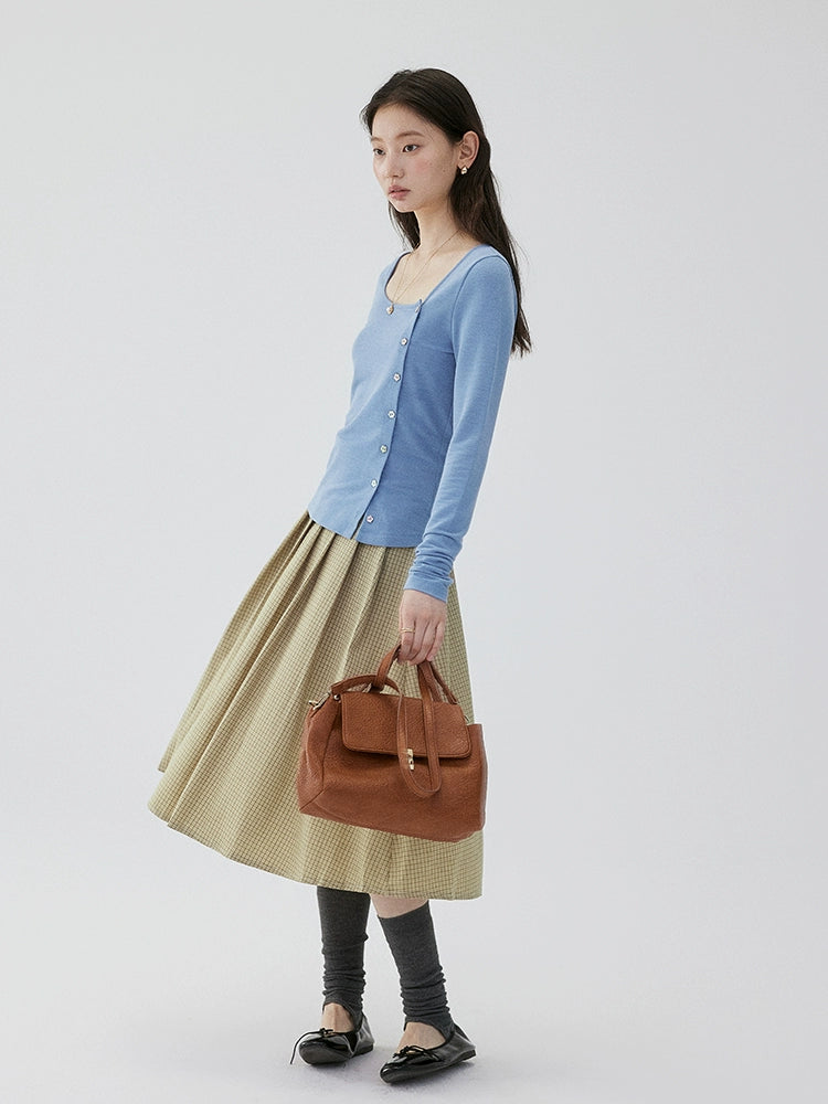 VOOE Versatile Casual and Thin Diagonal Buckle Long Sleeve