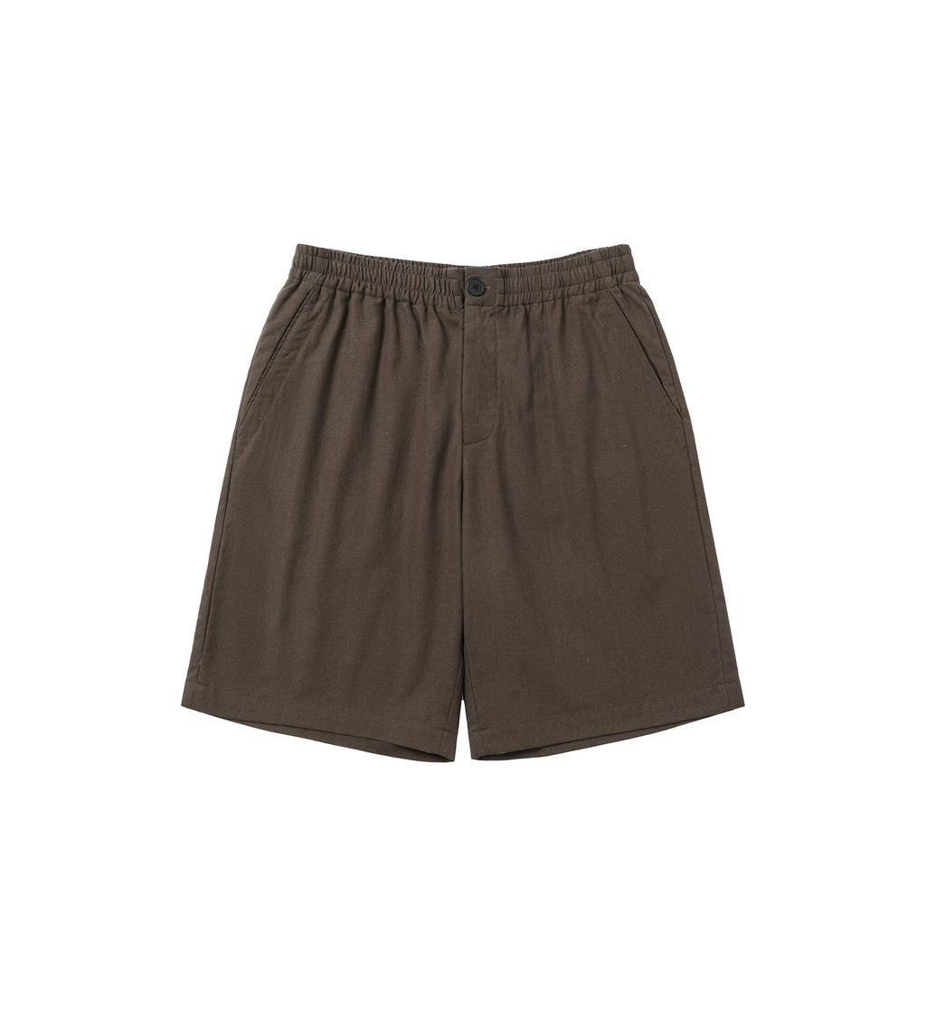 SINONOME Linen Blend Relaxed Drawstring Shorts