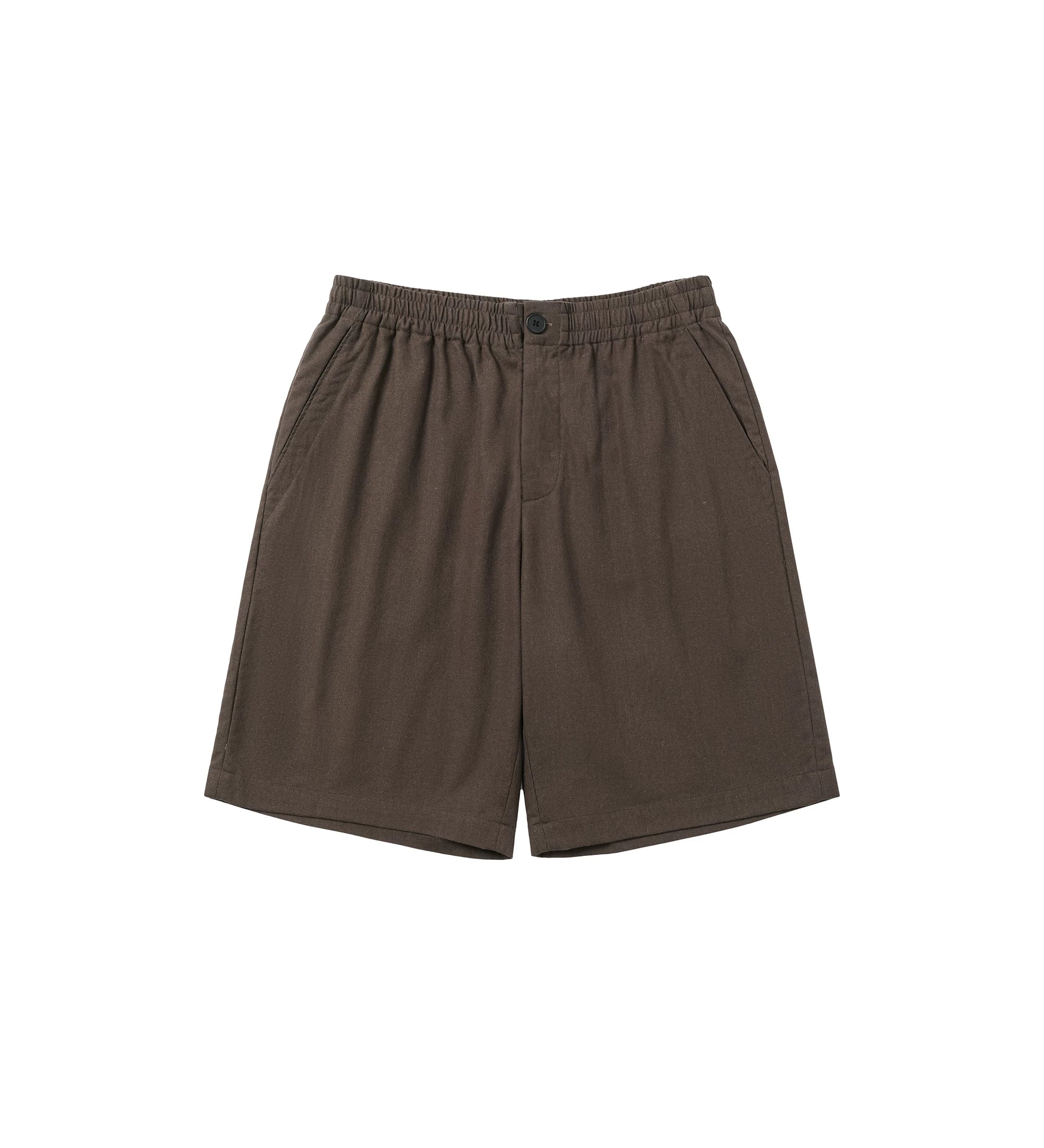 SINONOME Linen Blend Relaxed Drawstring Shorts