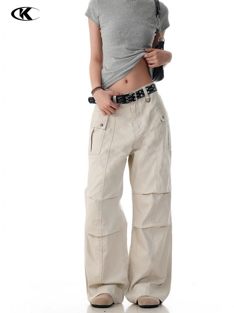 11KN Retro Straight-leg Micro-pull Overalls