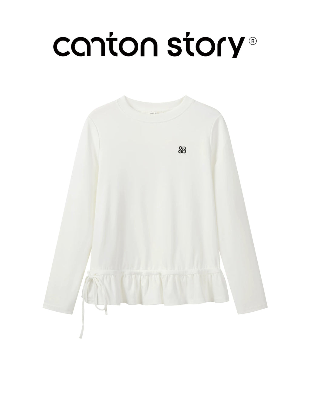 Cantonstory Horn Buckle Crew Neck Rabbit Knitted Cardigan Sweater