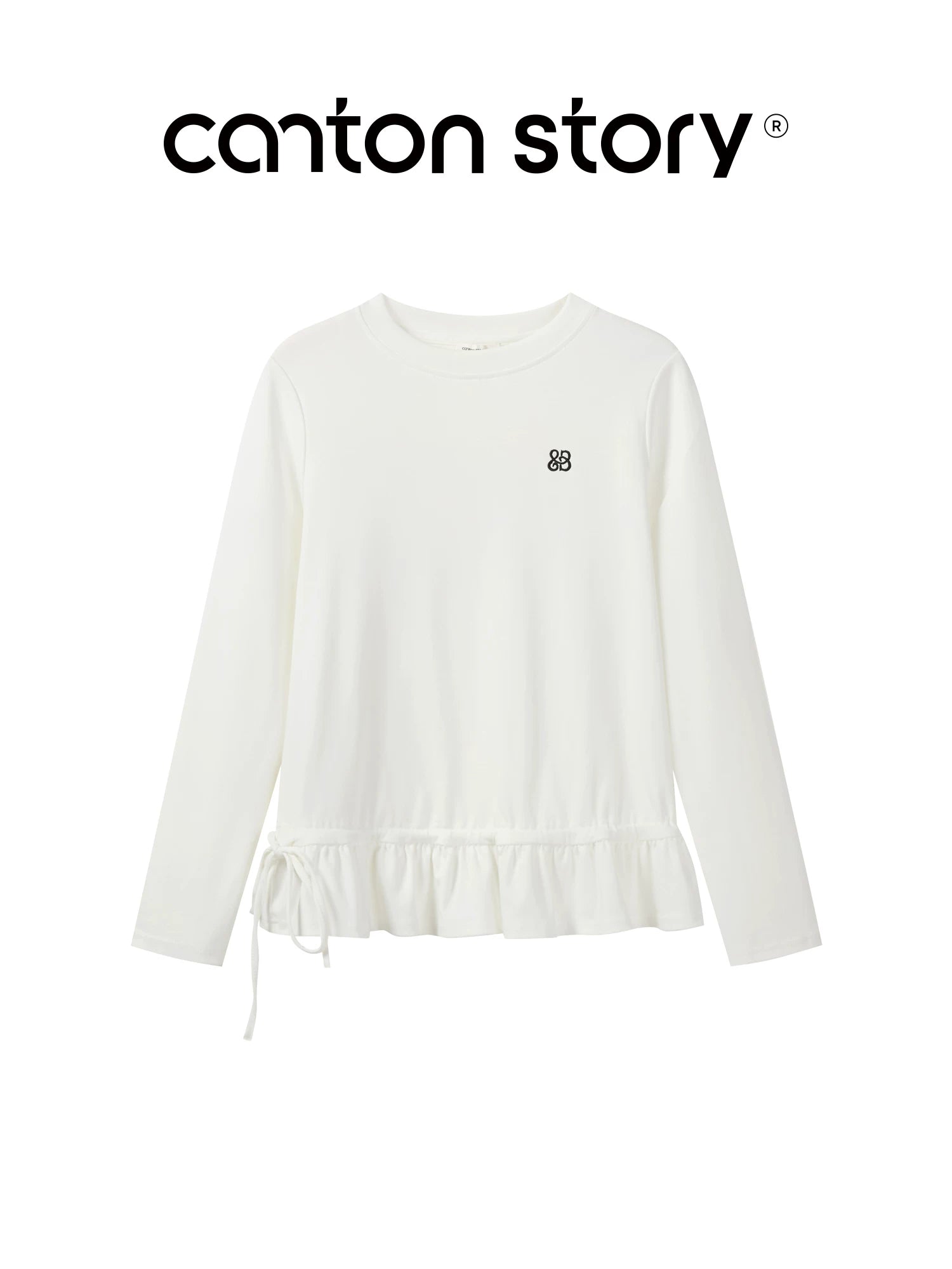 Cantonstory Horn Buckle Crew Neck Rabbit Knitted Cardigan Sweater