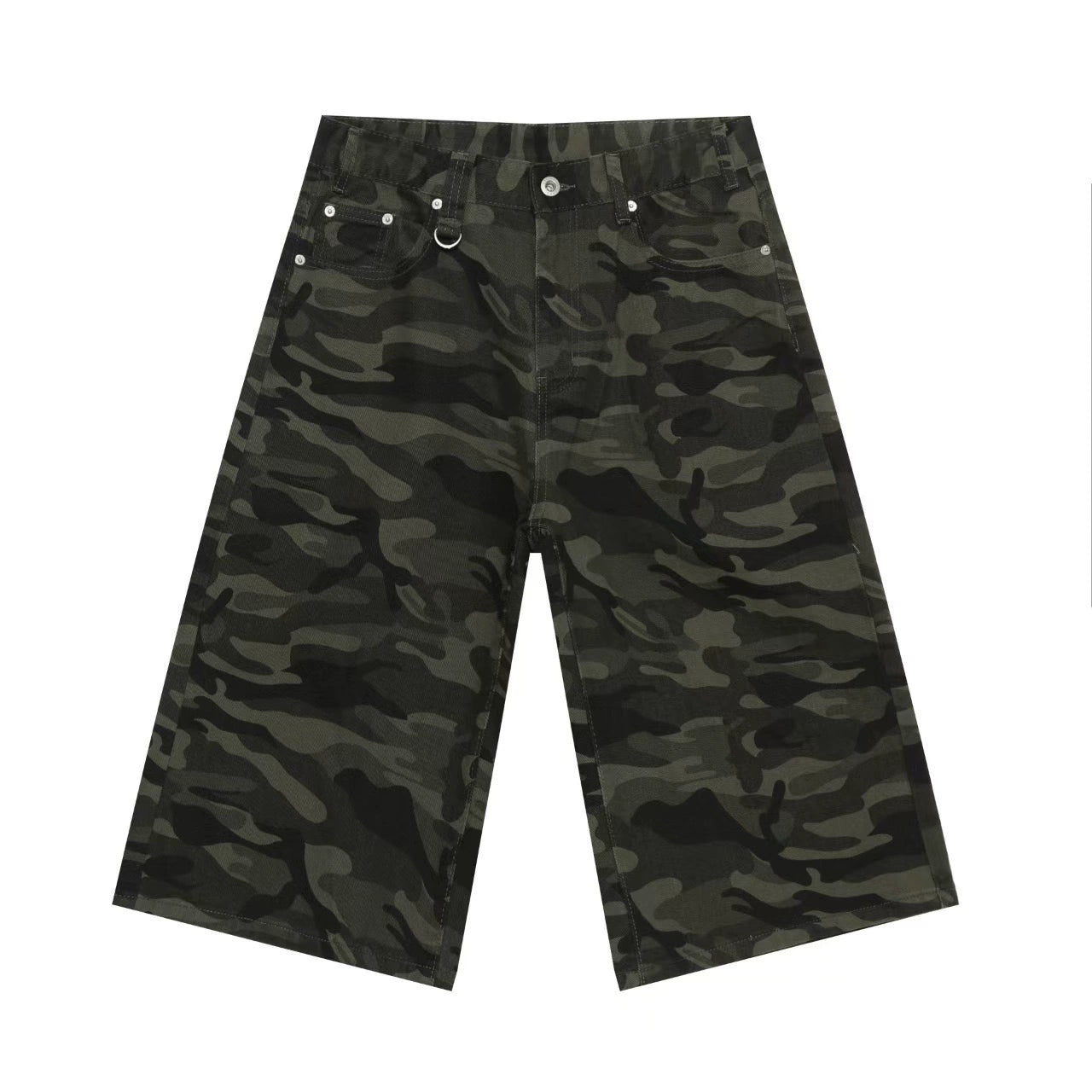 PUBLICRADIO Retro Silhouette Washed Denim Cropped Shorts