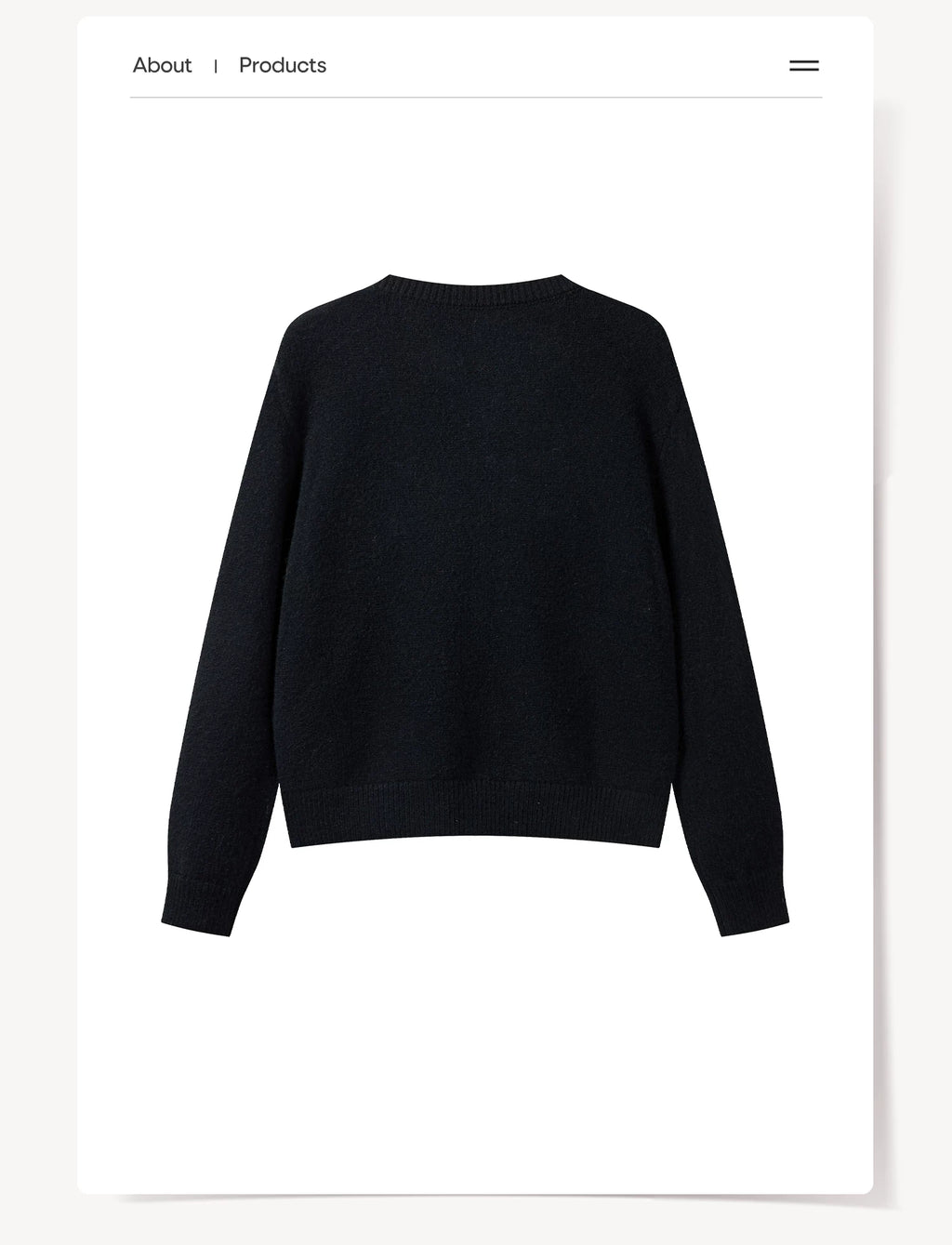 Cantonstory Horn Buckle Crew Neck Rabbit Knitted Cardigan Sweater