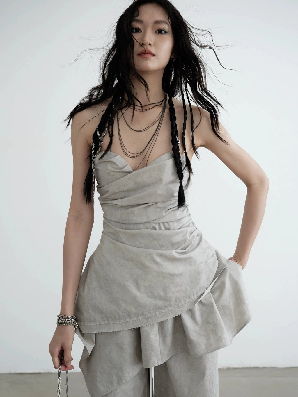 JNYLON Pleated Tube Top