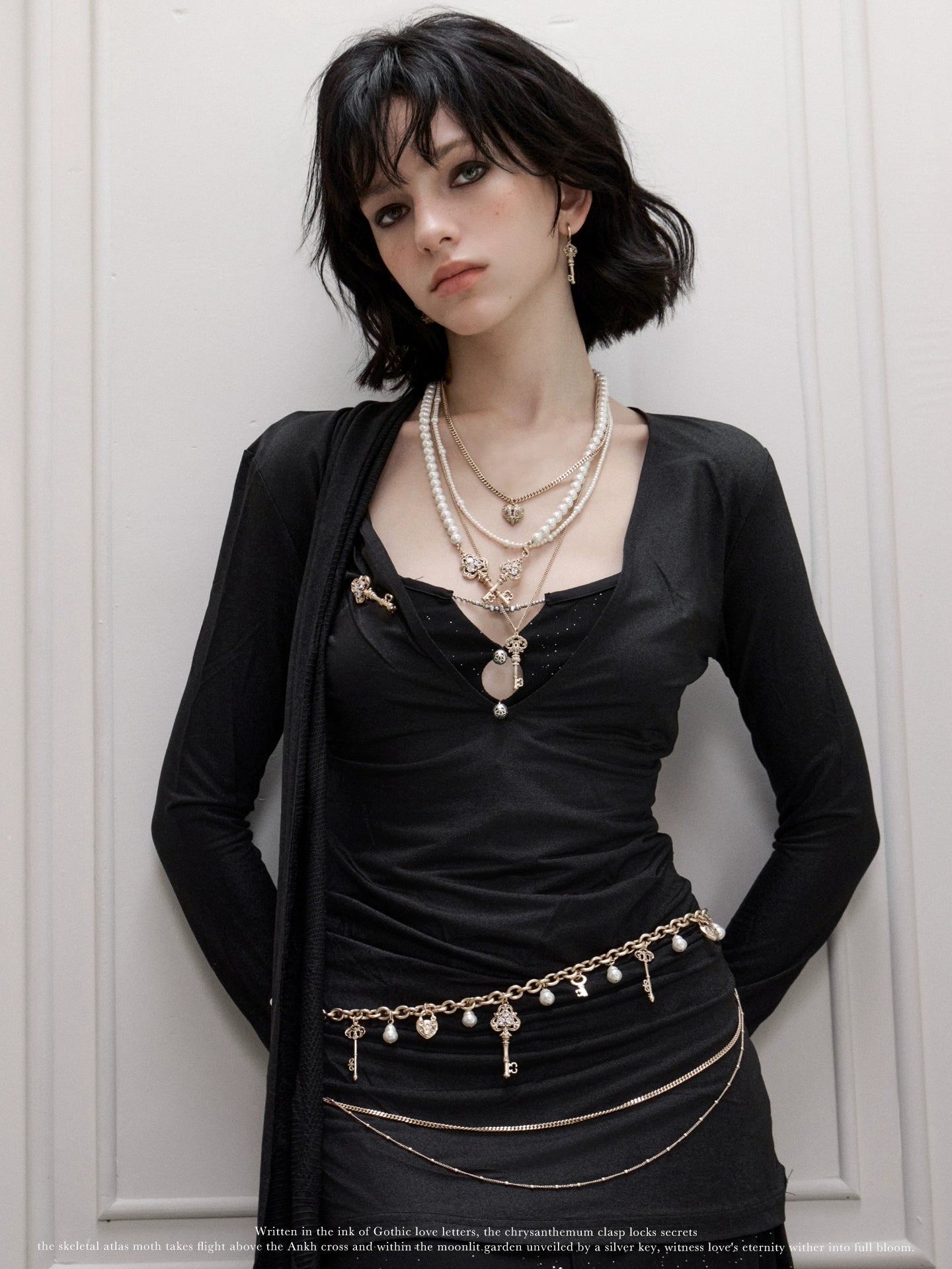 SUMIYAKI Vintage Multi-layer Pearl Waist Chain