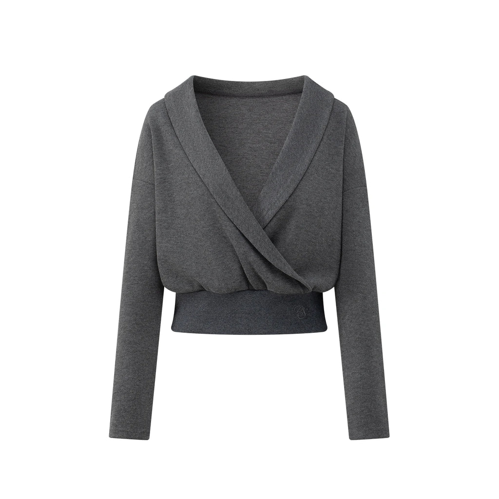 POPWEST V-Neck Loose Wide-Leg Two-Piece Set