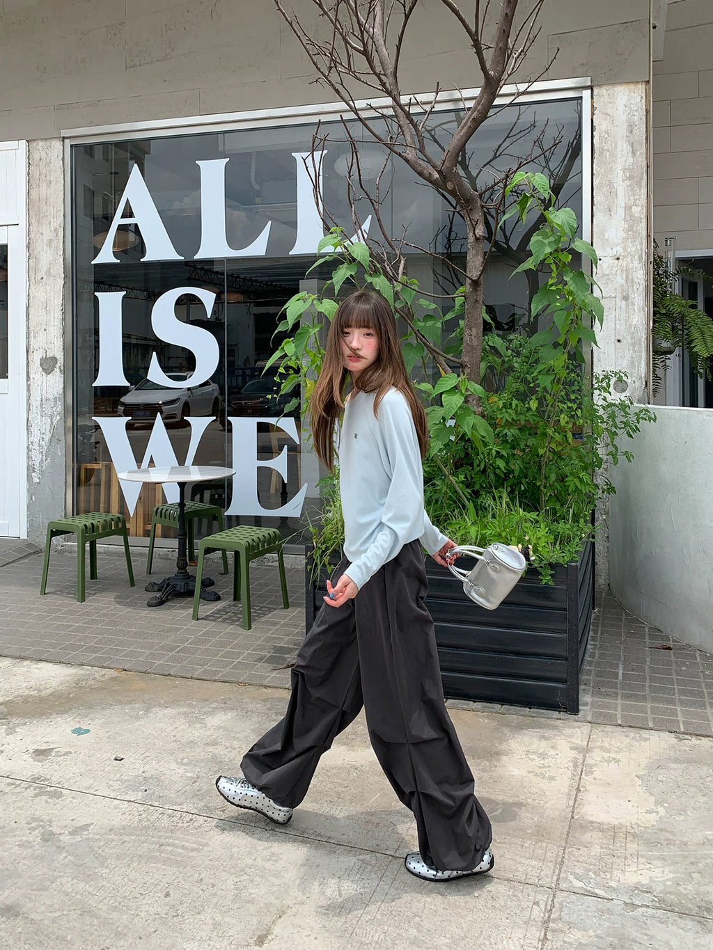 KANO Removable Flap Cargo High-Waist Wide-Leg Pants