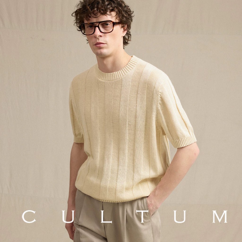 CULTUM Striped Breathable Crewneck Tee